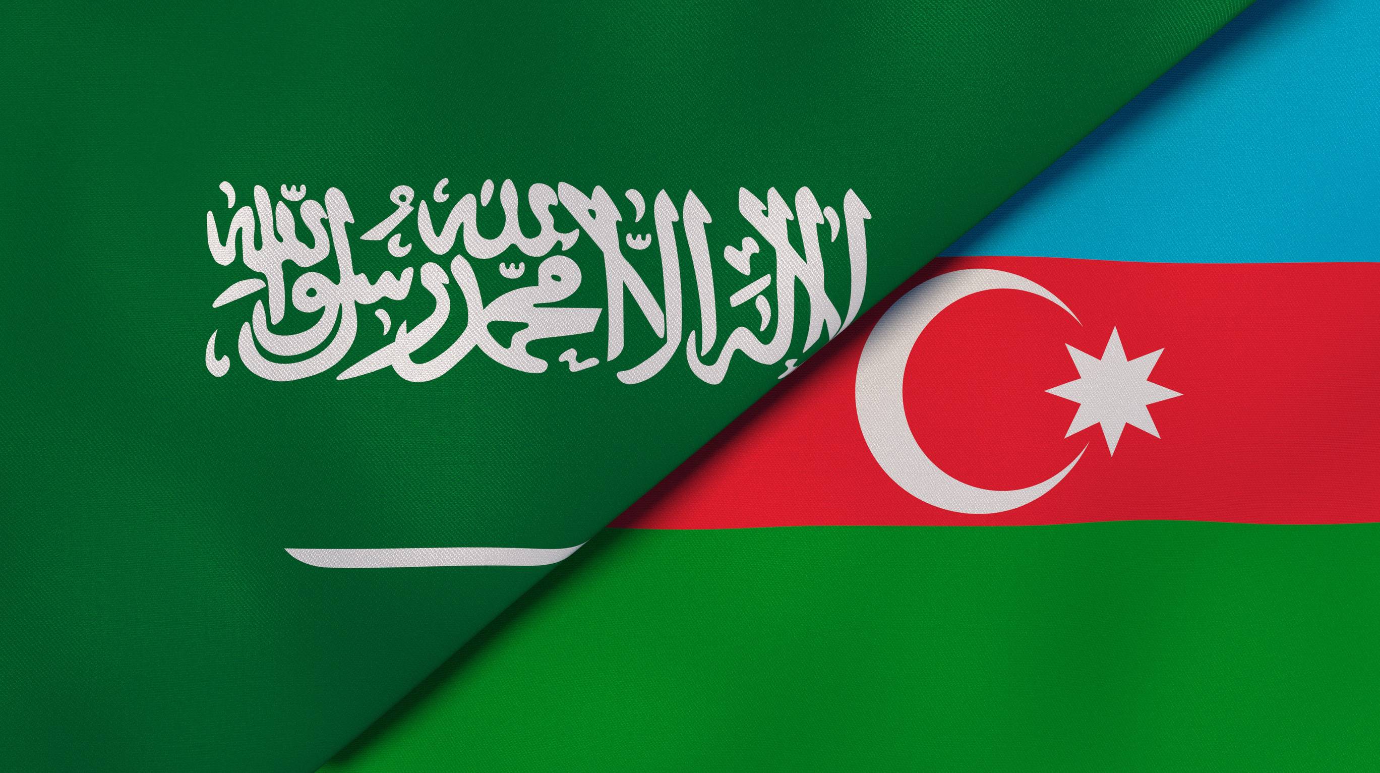 Bandera de Azerbaiyán y Arabia Saudita juntas