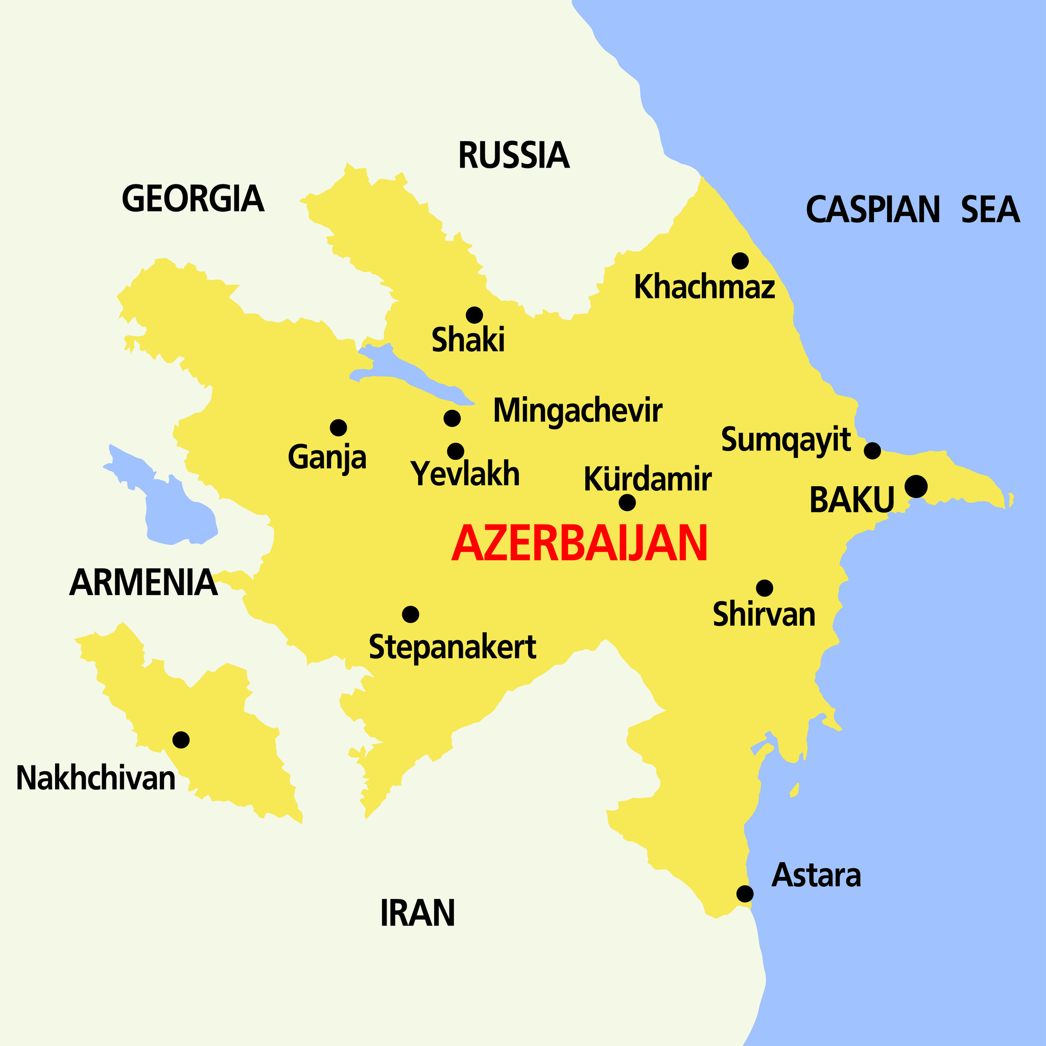 アゼルバイジャンの高精細ベクトル地図