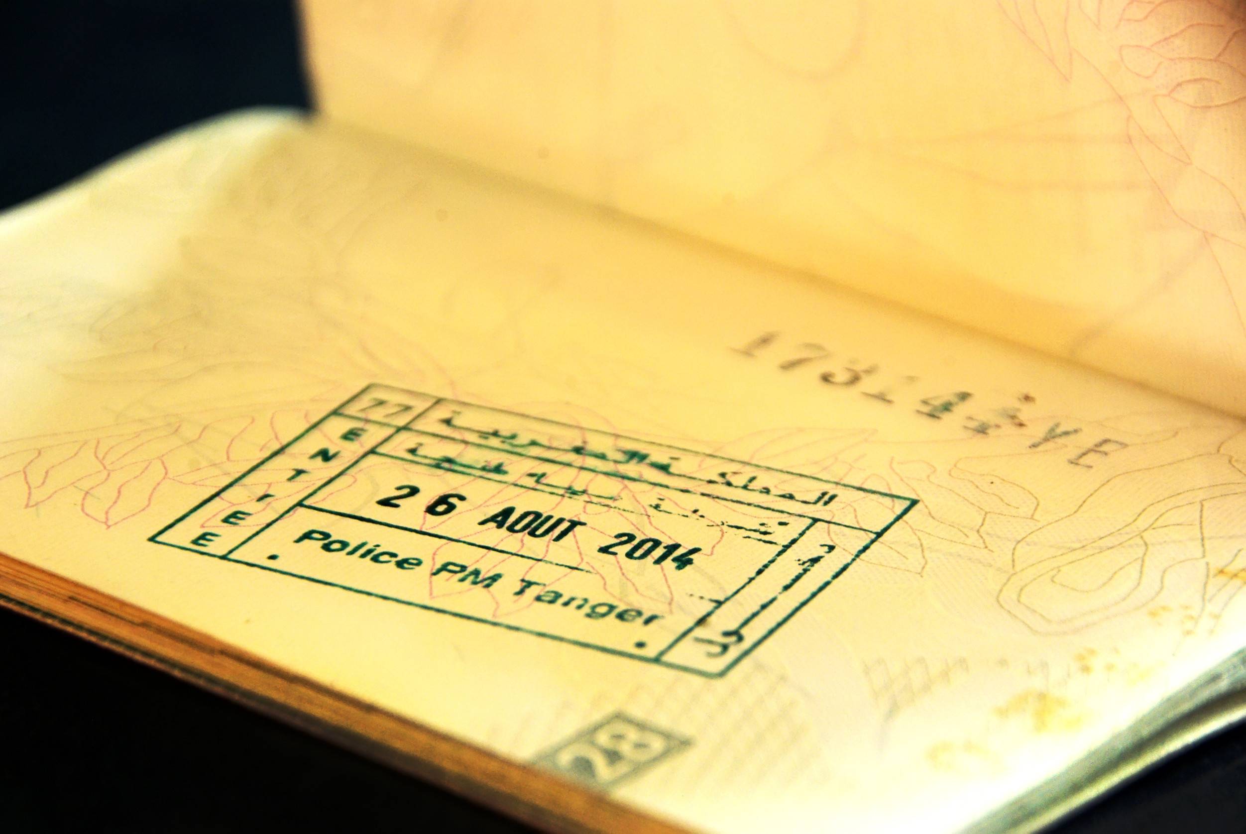 パスポートのビザ入国スタンプ